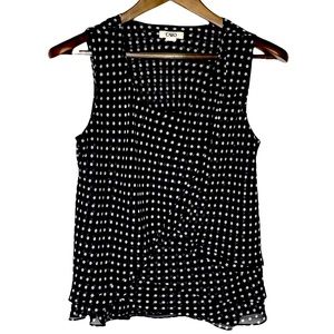 Cato Sleeveless Layered Polka Dot Blouse Size M